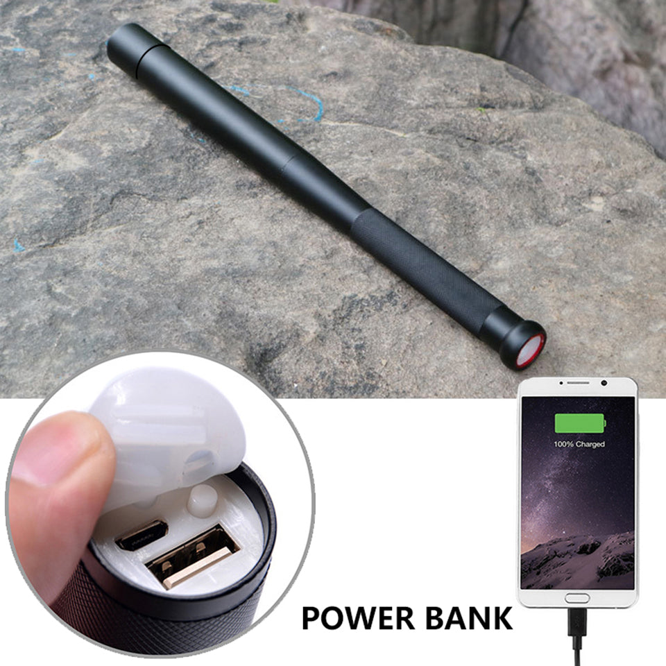JMT-439818 Rechargeable Power Bank LED Bulb Flashlight with Built-In 18650 Battery