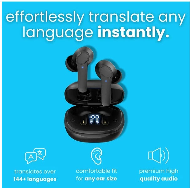 JMT-440074 Translator Earbuds with Dual Microphones for Real-Time AI Translation in 144 Languages