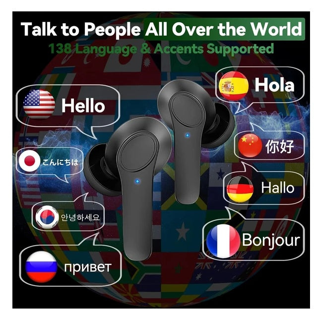 JMT-440074 Translator Earbuds with Dual Microphones for Real-Time AI Translation in 144 Languages