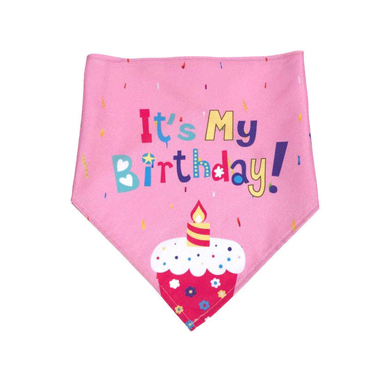 JMT-440202 Pet Birthday Triangle Towel Set for Dogs - Pink and Blue Options