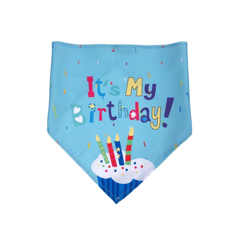 JMT-440202 Pet Birthday Triangle Towel Set for Dogs - Pink and Blue Options