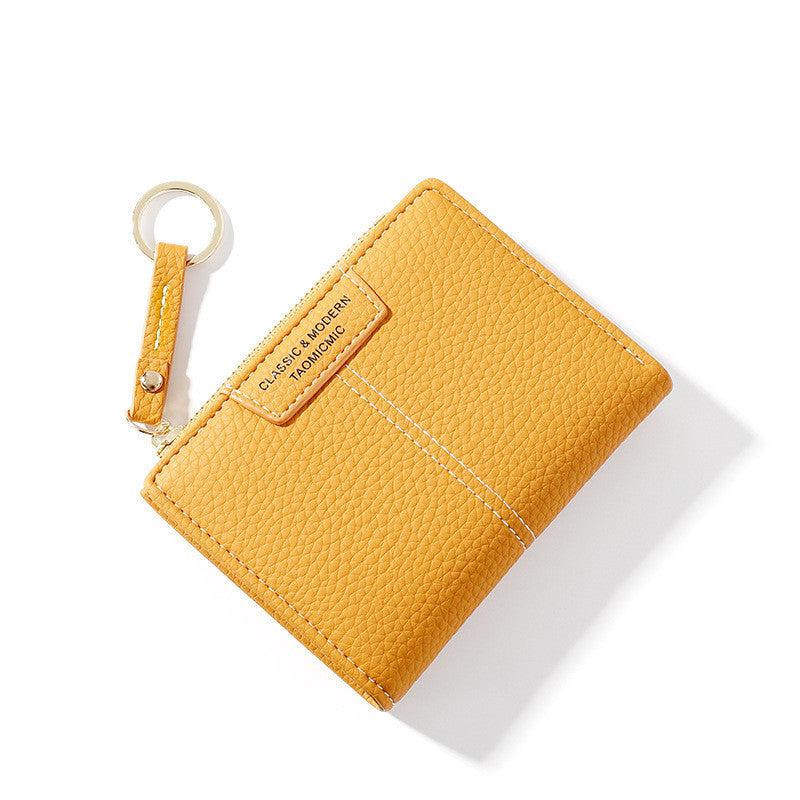 JMT-440266 Korean Style Short Zipper Two-Fold Wallet with Coin Purse and Multiple Compartments