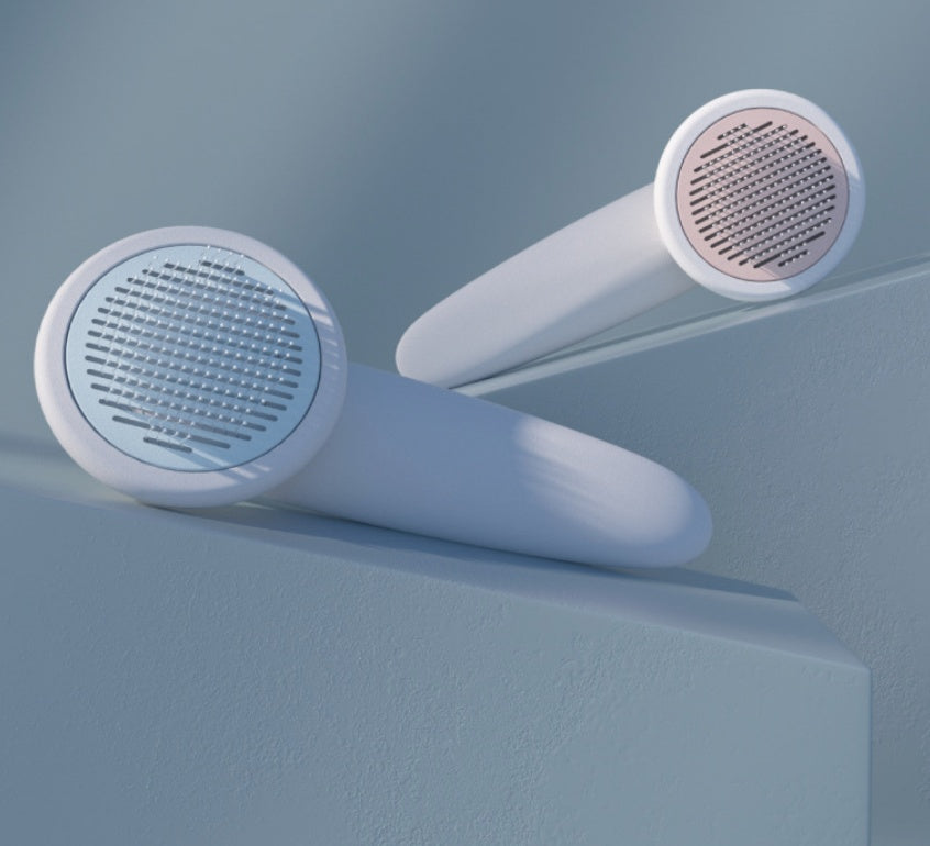 JMT-440970 Pet Massage Comb for Cats - Knot Removal Hair Brush in Pink, Gray, and Blue, ABS Material