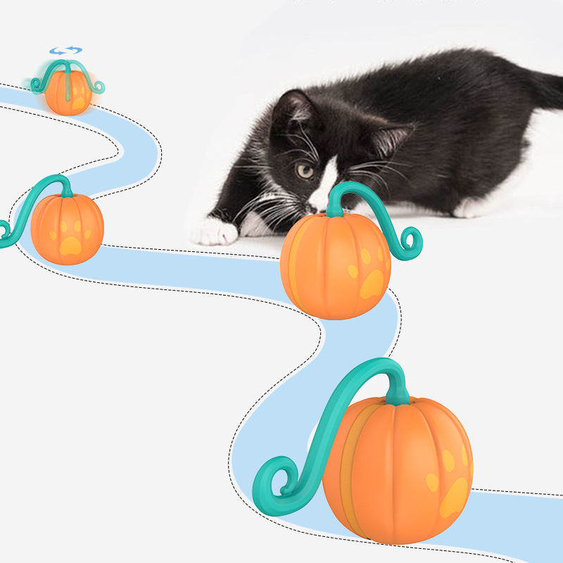 JMT-441034 Luminous Cat Teasing Balls in Watermelon and Pumpkin Colors, Interactive Plastic Pet Toys