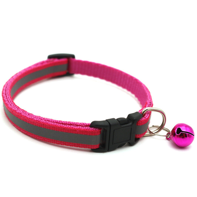 JMT-441546 Reflective Cat Collar with Copper Bell, Adjustable 19-32cm, PVC+PP Material