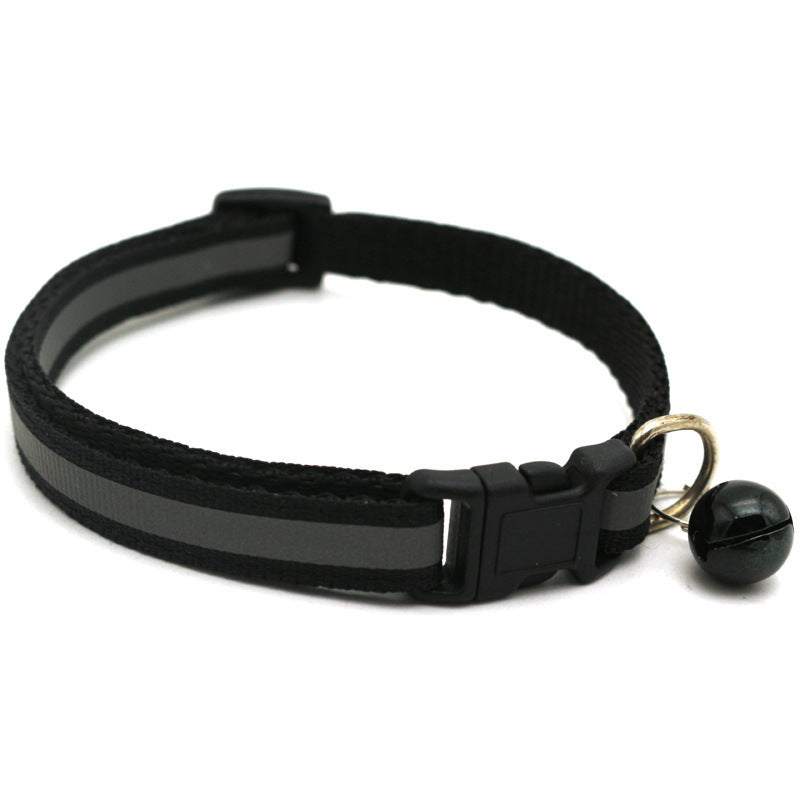 JMT-441546 Reflective Cat Collar with Copper Bell, Adjustable 19-32cm, PVC+PP Material