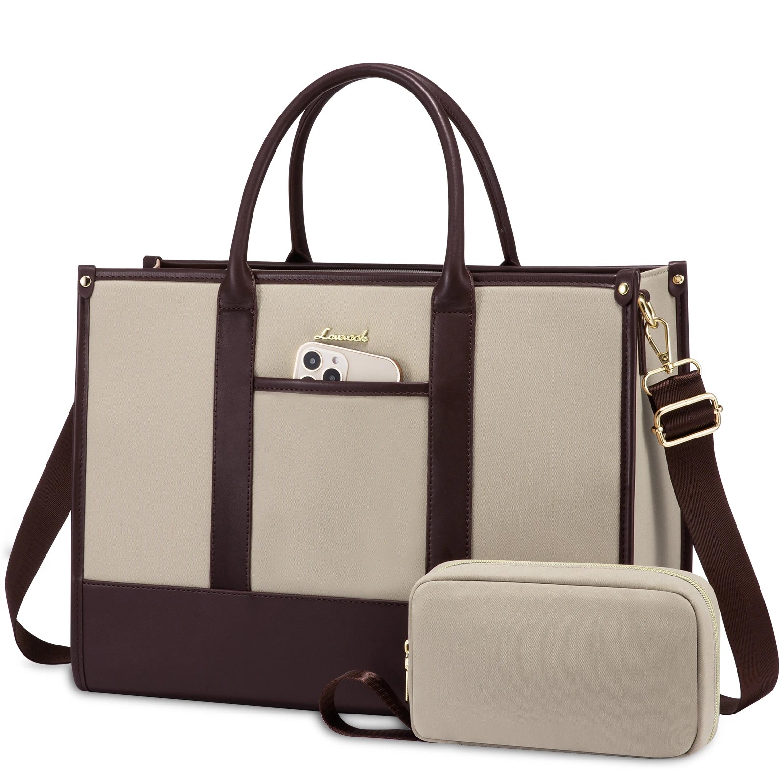 JMT-441610 Stylish Waterproof Laptop Briefcase with Handbag for 15.6-inch Computers - Versatile Work Bag Set