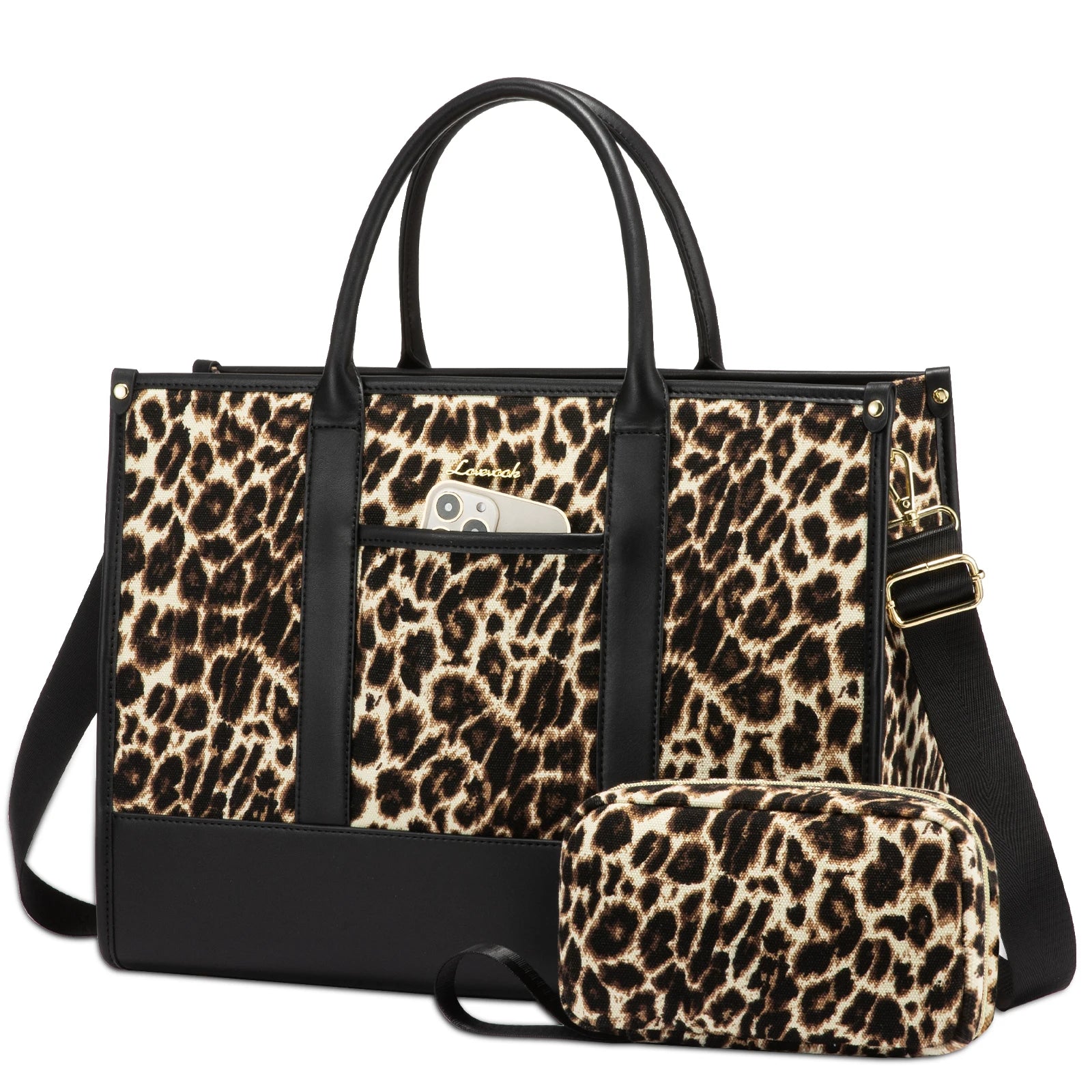 JMT-441610 Stylish Waterproof Laptop Briefcase with Handbag for 15.6-inch Computers - Versatile Work Bag Set