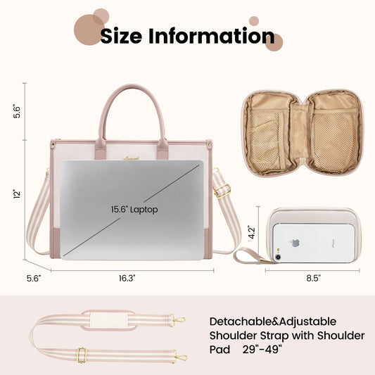 JMT-441610 Stylish Waterproof Laptop Briefcase with Handbag for 15.6-inch Computers - Versatile Work Bag Set