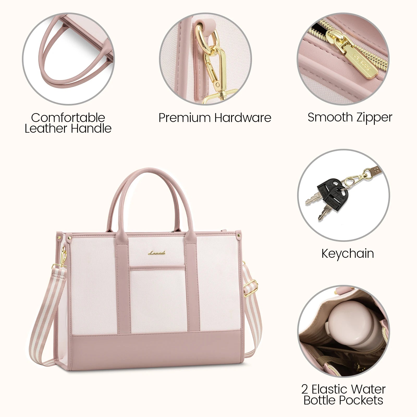 JMT-441610 Stylish Waterproof Laptop Briefcase with Handbag for 15.6-inch Computers - Versatile Work Bag Set