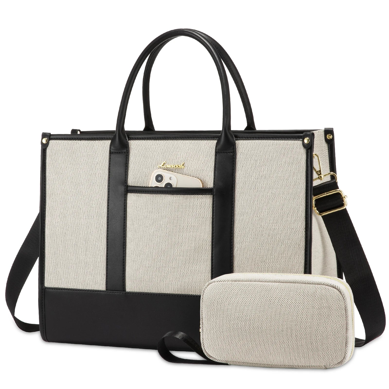 JMT-441610 Stylish Waterproof Laptop Briefcase with Handbag for 15.6-inch Computers - Versatile Work Bag Set