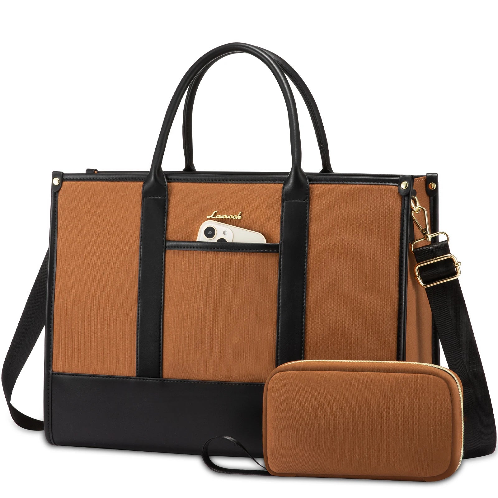 JMT-441610 Stylish Waterproof Laptop Briefcase with Handbag for 15.6-inch Computers - Versatile Work Bag Set