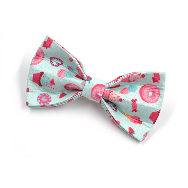 JMT-442378 Cute Cartoon Dog Collar and Leash Set with Bow - Macaron Colors, Polyester Material