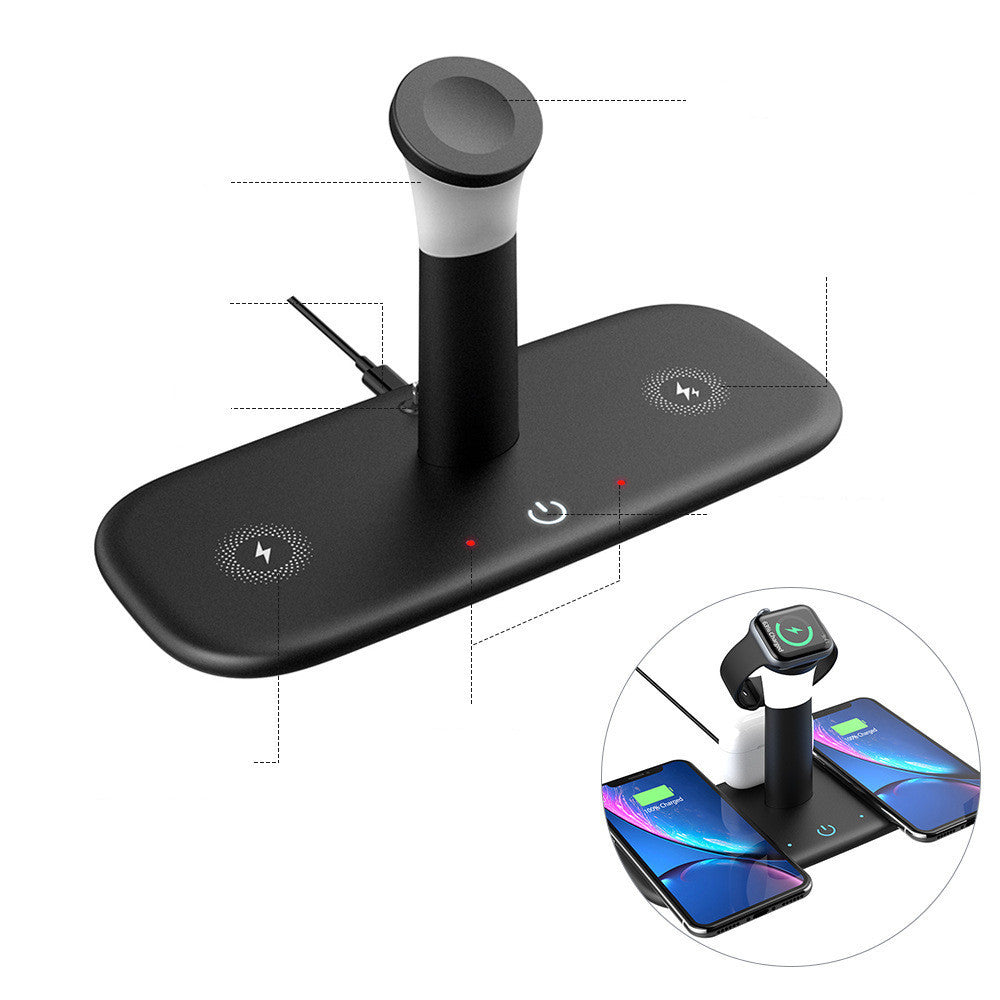 JMT-442570 Wireless Charger for iPhone & Apple Watch - Universal Compatibility, Multiple Output Options, Black/White