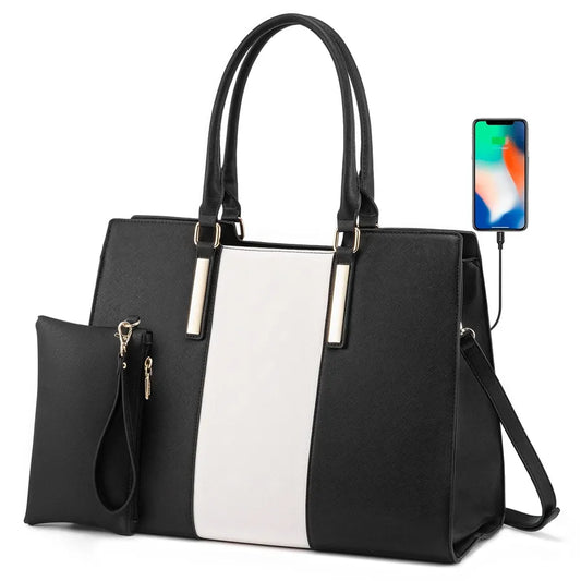 JMT-442762 15.6-Inch Laptop Tote Bag for Work and Travel - Stylish and Functional Women's Shoulder Bag