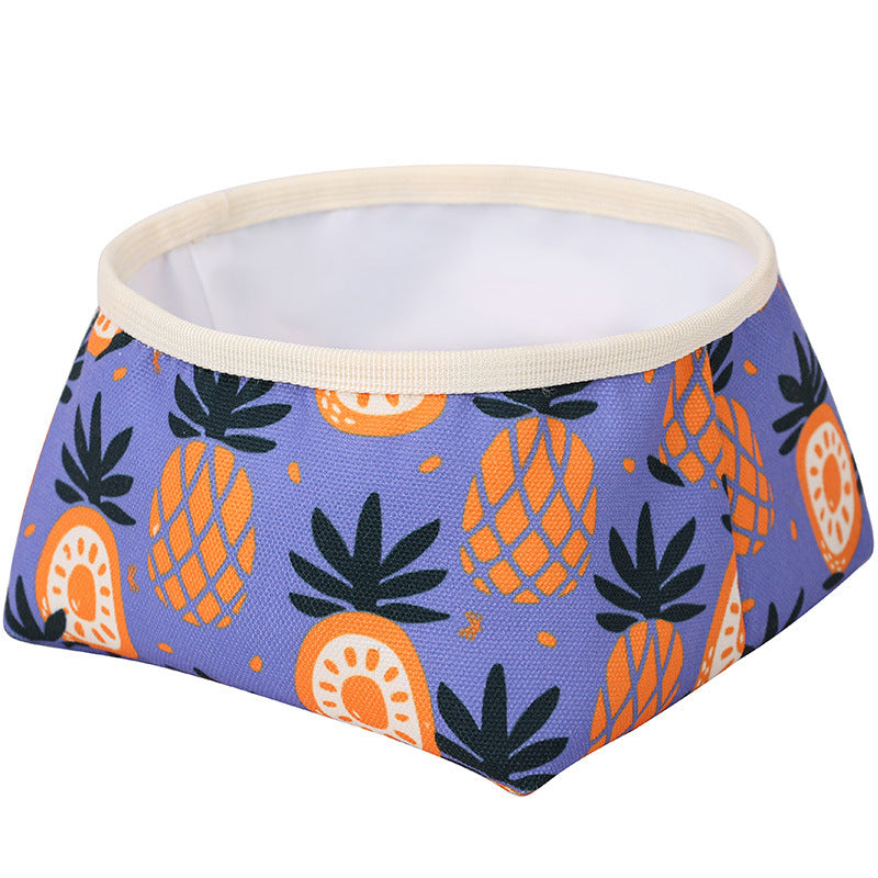 JMT-443210 Foldable Waterproof Washable Dog Food Bowl - Portable Polyester with PEVA, Easy to Clean for All Pet Sizes