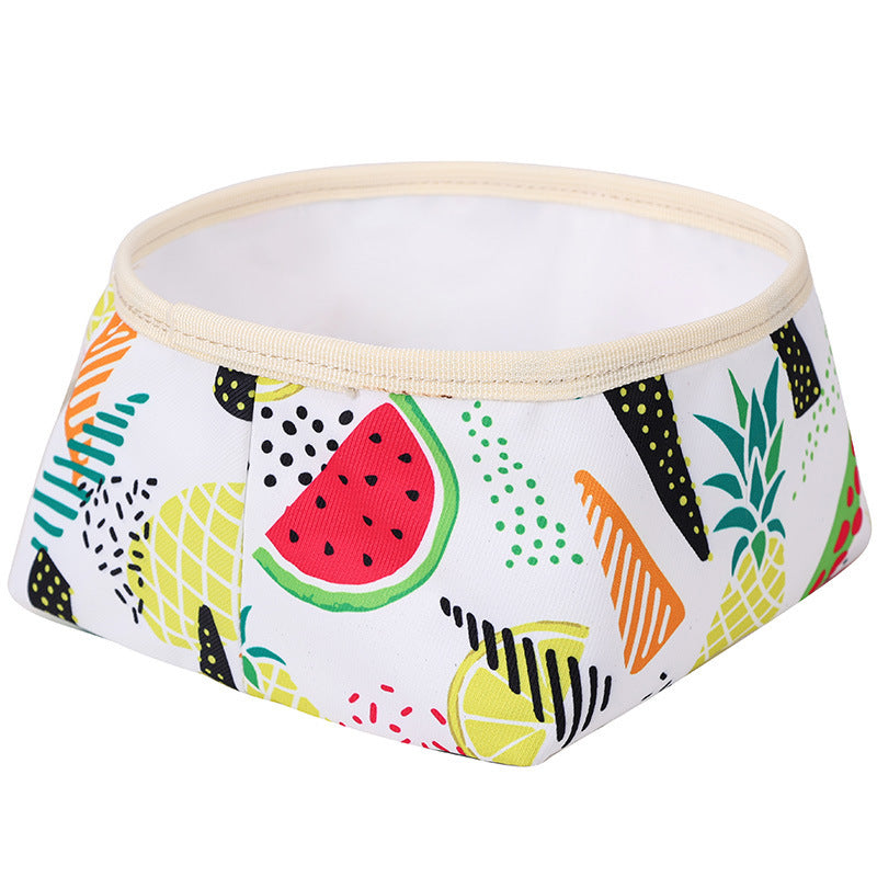 JMT-443210 Foldable Waterproof Washable Dog Food Bowl - Portable Polyester with PEVA, Easy to Clean for All Pet Sizes