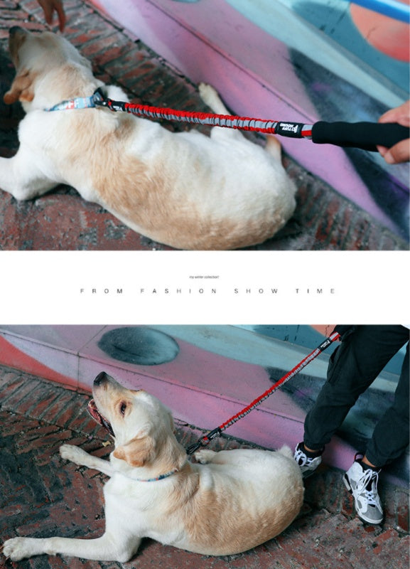 JMT-443530 High Elastic Reflective Leash for All Dog Sizes (10-60kg) - Durable Imitation Nylon Material, Available in Black and Red