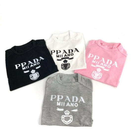JMT-443658 Breathable Cotton Short Sleeve Dog Clothes for Teddy, French Bulldog, and Schnauzer - Available in Black, White, Pink, and Gray