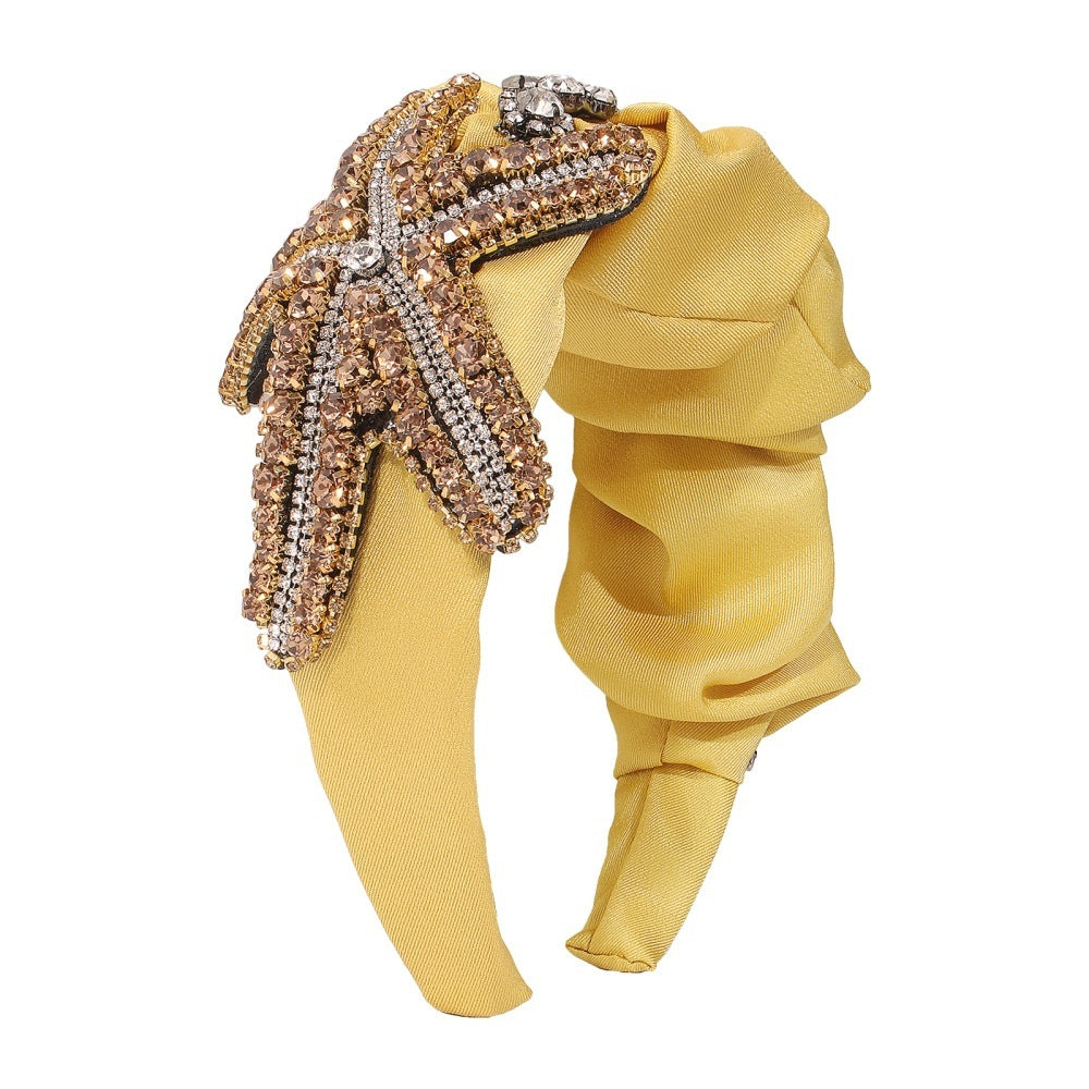 JMT-443722 Exaggerated Starfish Headband with Imitation Diamonds and Claw Chain in Multiple Colors