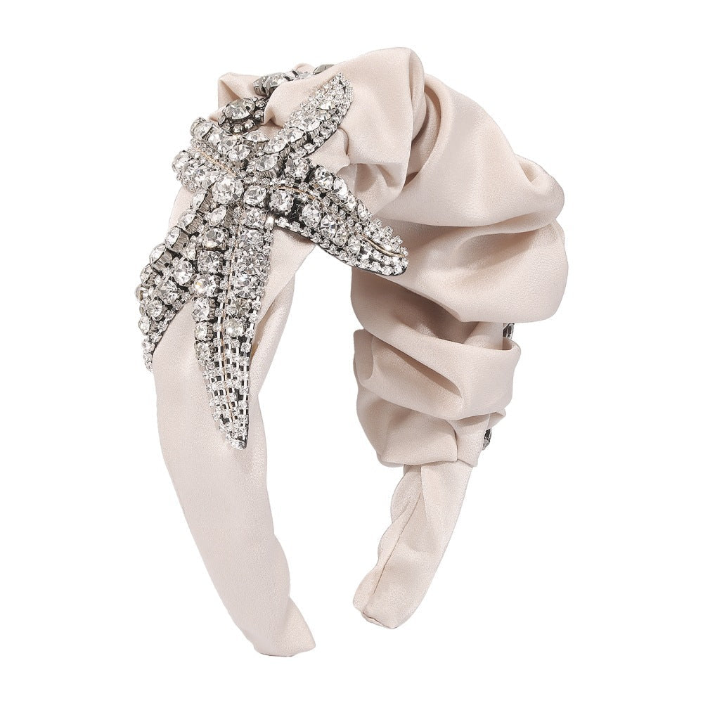 JMT-443722 Exaggerated Starfish Headband with Imitation Diamonds and Claw Chain in Multiple Colors