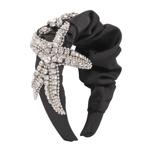 JMT-443722 Exaggerated Starfish Headband with Imitation Diamonds and Claw Chain in Multiple Colors