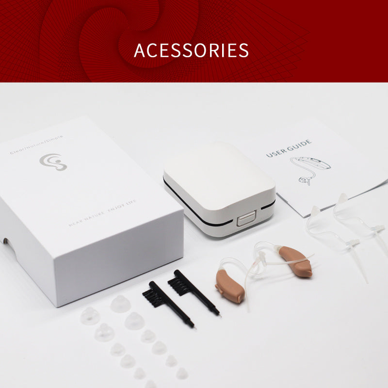 JMT-443850 Digital Wireless Hearing Aid with Noise Reduction and Bluetooth App Control, Split Design for Left or Right Ear