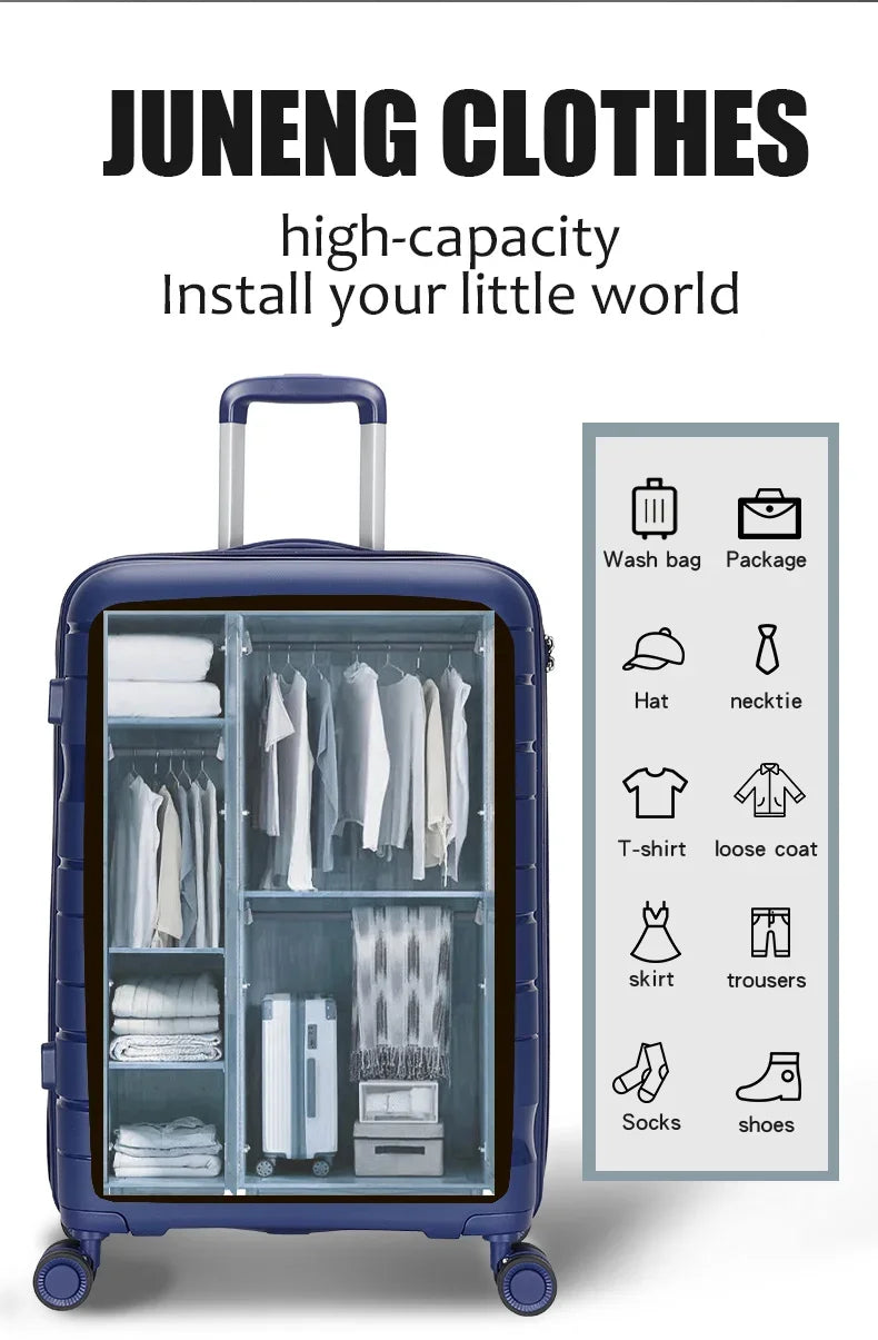 JMT-443914 Versatile Multi-Colour 20, 24, and 28 Inch Travel Luggage Set with Durable PP Shell