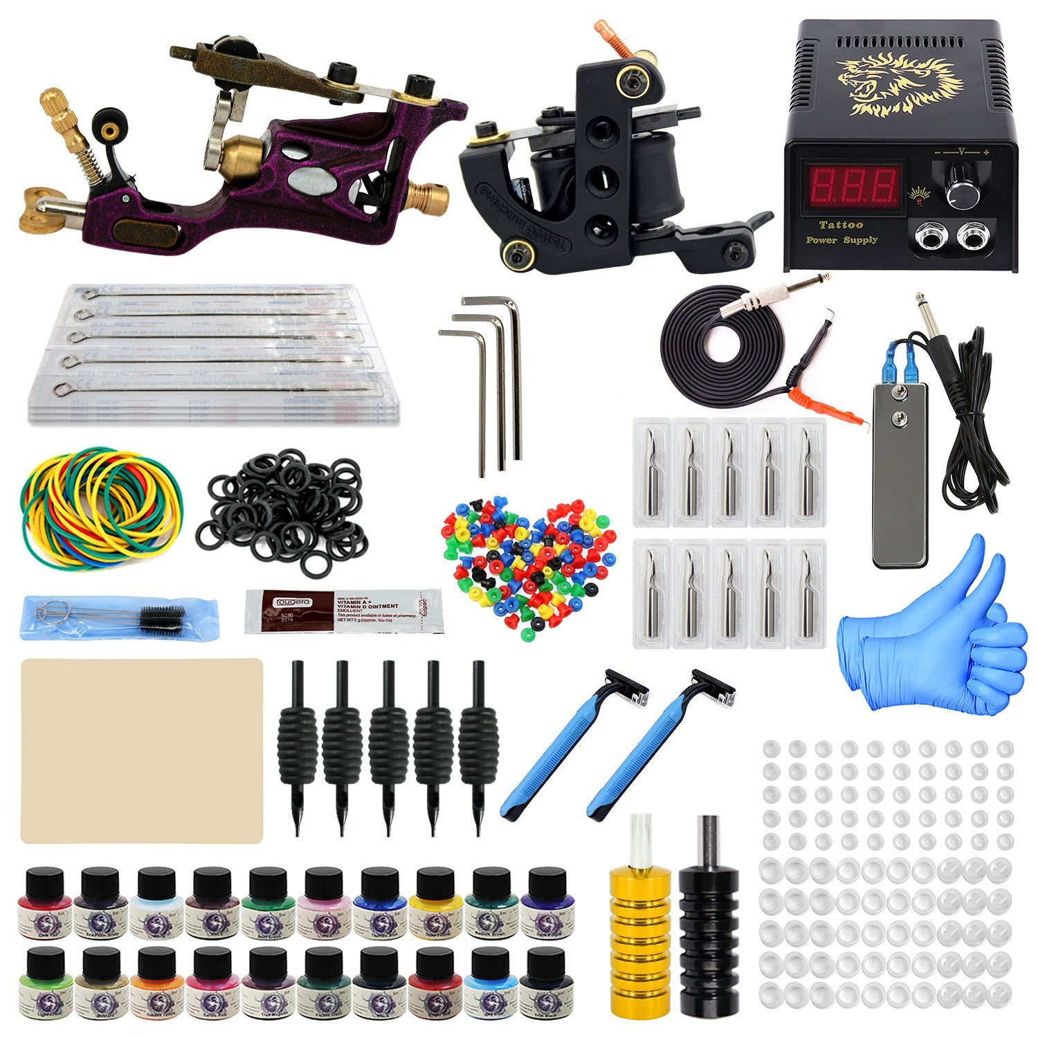JMT-444170 Professional Tattoo Equipment Set - Complete Tools for Artists - European, British, American, & National Standards Compliance