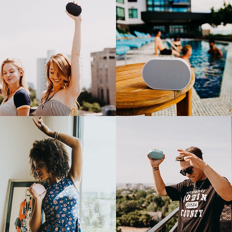 JMT-444362 Bluetooth Wireless Smart Speaker with Built-In Lithium Battery - Available in White, Black, Pink, and Blue