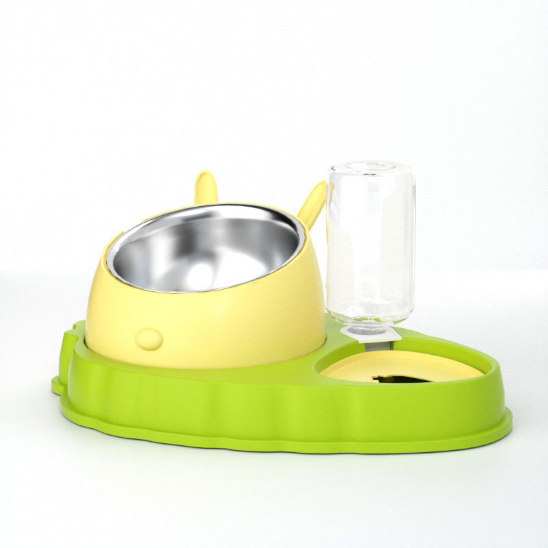 JMT-444362 Dog and Cat Double Bowl Stainless Steel Feeding Tool with Tilt Design and Antiskid Bottom