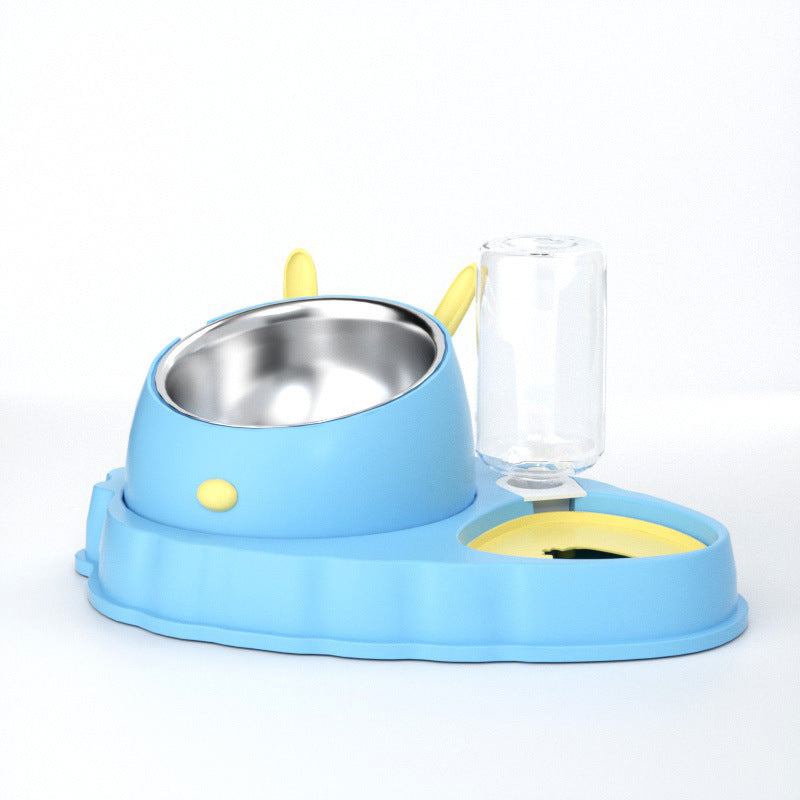 JMT-444362 Dog and Cat Double Bowl Stainless Steel Feeding Tool with Tilt Design and Antiskid Bottom