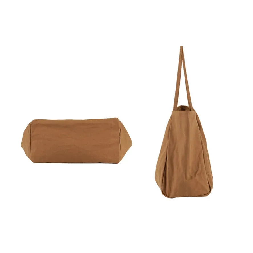 JMT-444874 Korean Style Large Canvas Shopping Bag - Simple Retro Shoulder Sling Bag