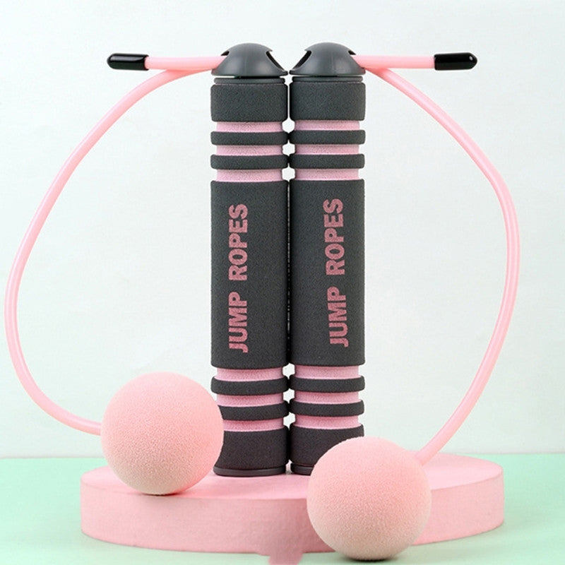 JMT-445258 Cordless Stainless Steel Double-Bearing Skipping Rope with EVA Sponge Ball Handle