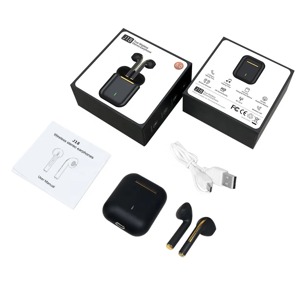JMT-445514 Mini Bluetooth Wireless Earphones J18 TWS with Quality Sound and Compact Design