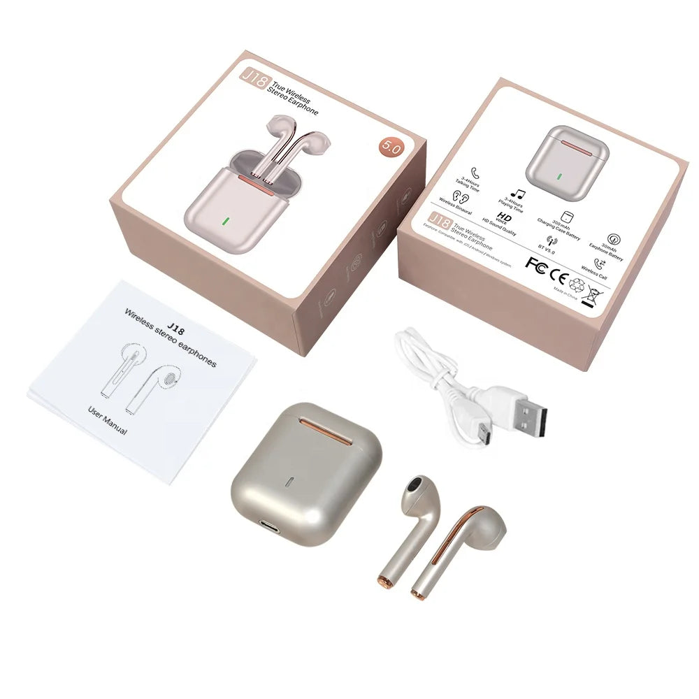 JMT-445514 Mini Bluetooth Wireless Earphones J18 TWS with Quality Sound and Compact Design