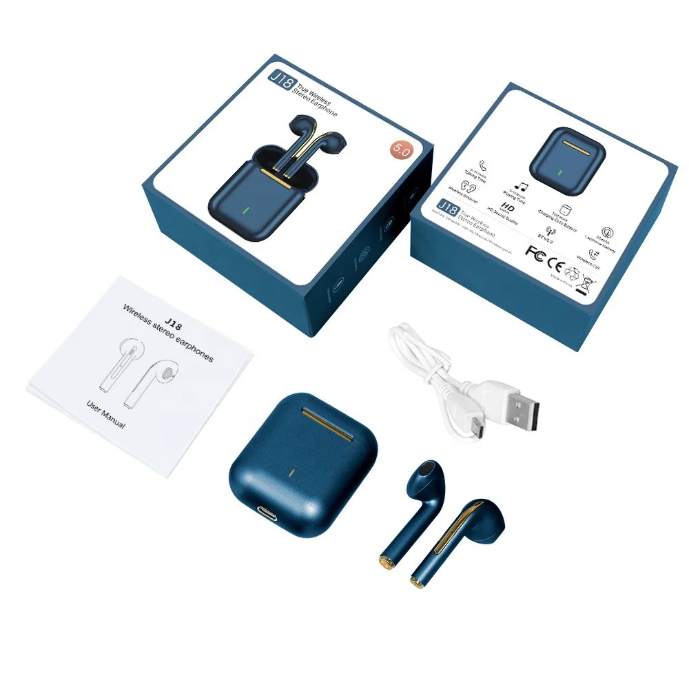 JMT-445514 Mini Bluetooth Wireless Earphones J18 TWS with Quality Sound and Compact Design