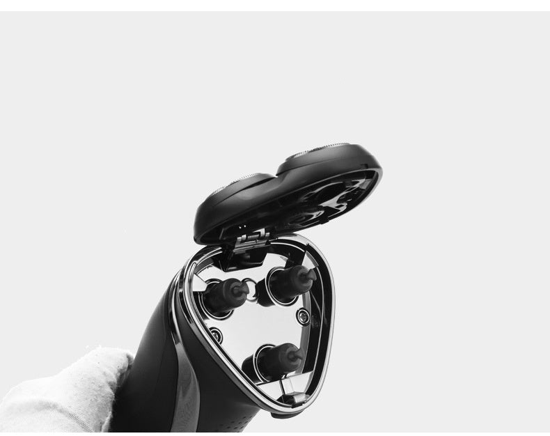 JMT-445578 Three-Head Electric Beard Trimmer with Dual Power Supply and Waterproof Design