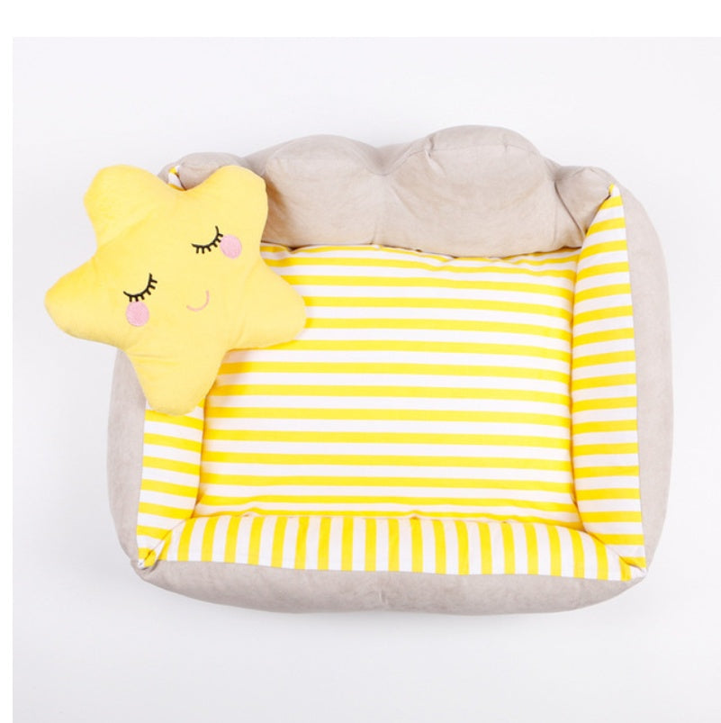 JMT-445642 Cloud Square Nest – Disassemblable Canvas and Cotton Pet Bed, Hand & Machine Washable, Multiple Sizes Available