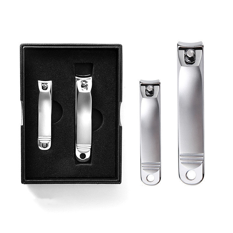 JMT-445642 Folding Portable Nail Clippers Set in Silver and Black - Stainless Steel, Available in Various Sizes