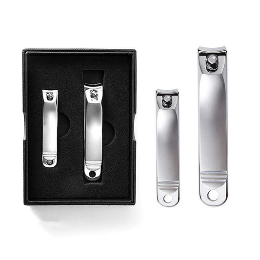 JMT-445642 Folding Portable Nail Clippers Set in Silver and Black - Stainless Steel, Available in Various Sizes