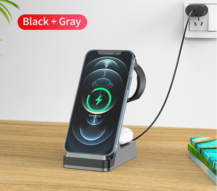 JMT-446026 Three-in-One Wireless Charger with Indication Function - Compatible with Multiple Devices