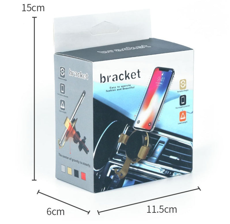 JMT-446346 Gravity Linkage Car Phone Holder - One-Hand Operation, Durable ABS Material, Compatible with Most Phone Models