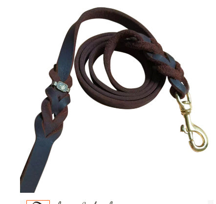 JMT-446346 Handcrafted Cowhide Dog Leash for Medium and Large Dogs - Durable & Stylish Design