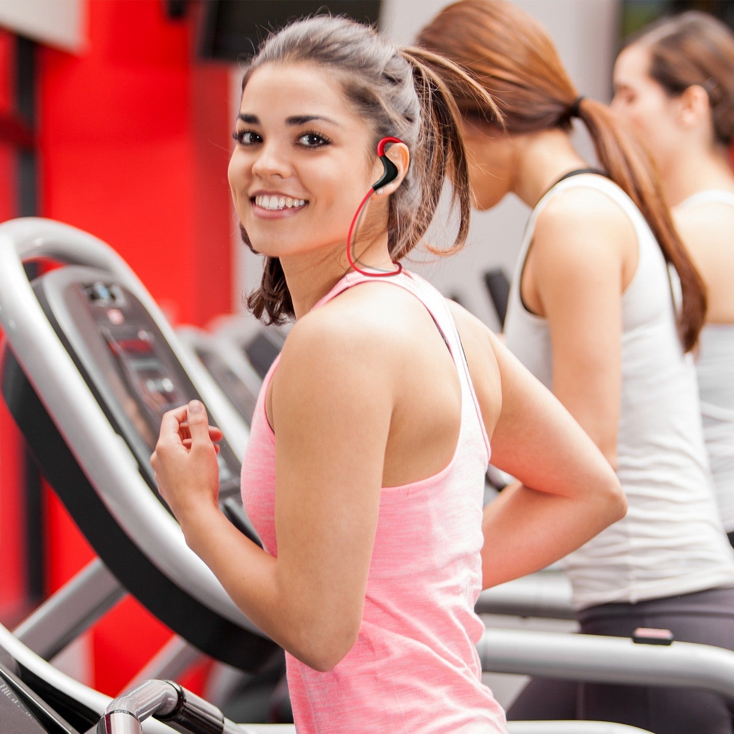 JMT-446474 Wireless Sport Earphones with Noise Cancellation, Sweatproof Design, and In-line Mic for Hands-Free Use