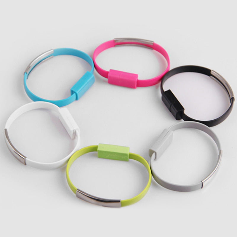 JMT-446602 Silicone USB Charging Short Cable Bracelet - Convenient and Stylish Connectivity