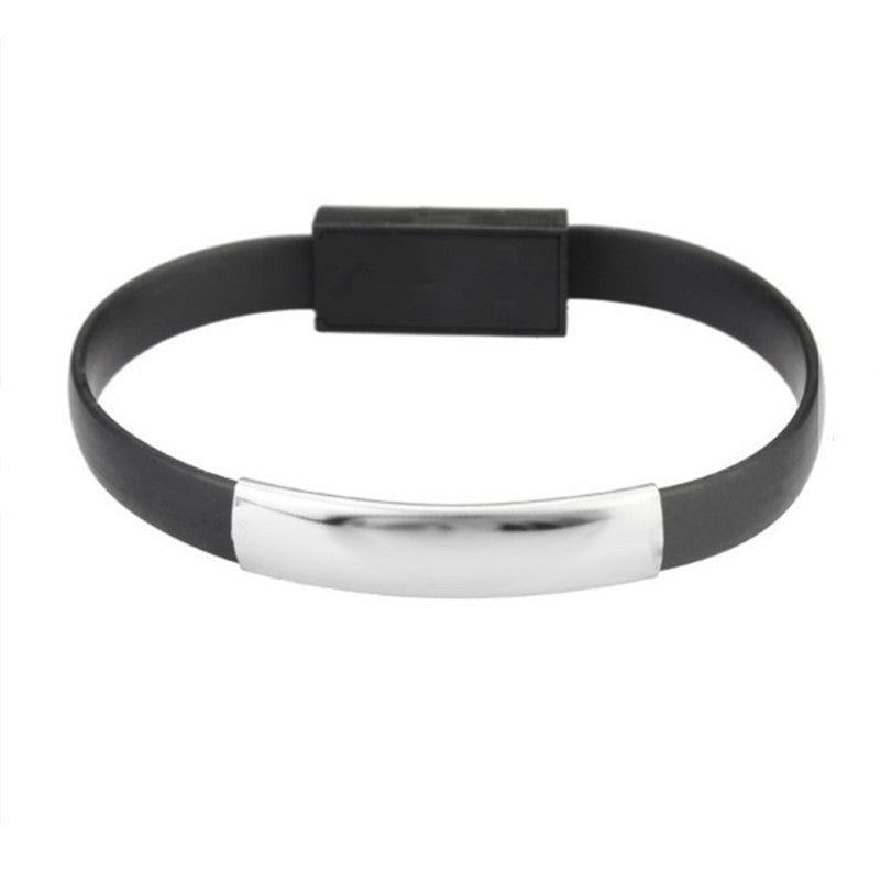 JMT-446602 Silicone USB Charging Short Cable Bracelet - Convenient and Stylish Connectivity