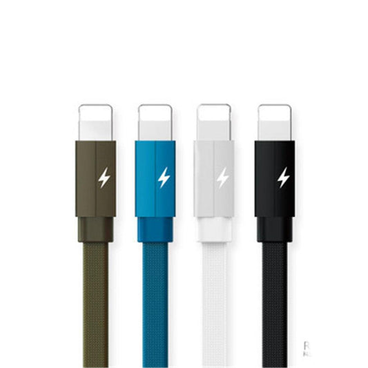 JMT-446666 Durable Fabric Braided 8PIN Data Cable - 1m & 2m Lengths in Multiple Colors