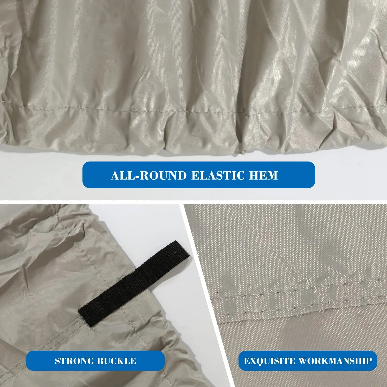JMT-447114 Heavy Duty Waterproof Oxford Cloth Boat Cover for 17-19ft Long Boats, All-Weather Protection