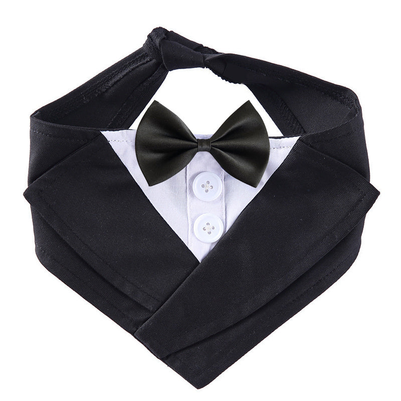 JMT-447306 Elegant Dog Bow Tie Bib - Adjustable Polyester Towel for Stylish Pets